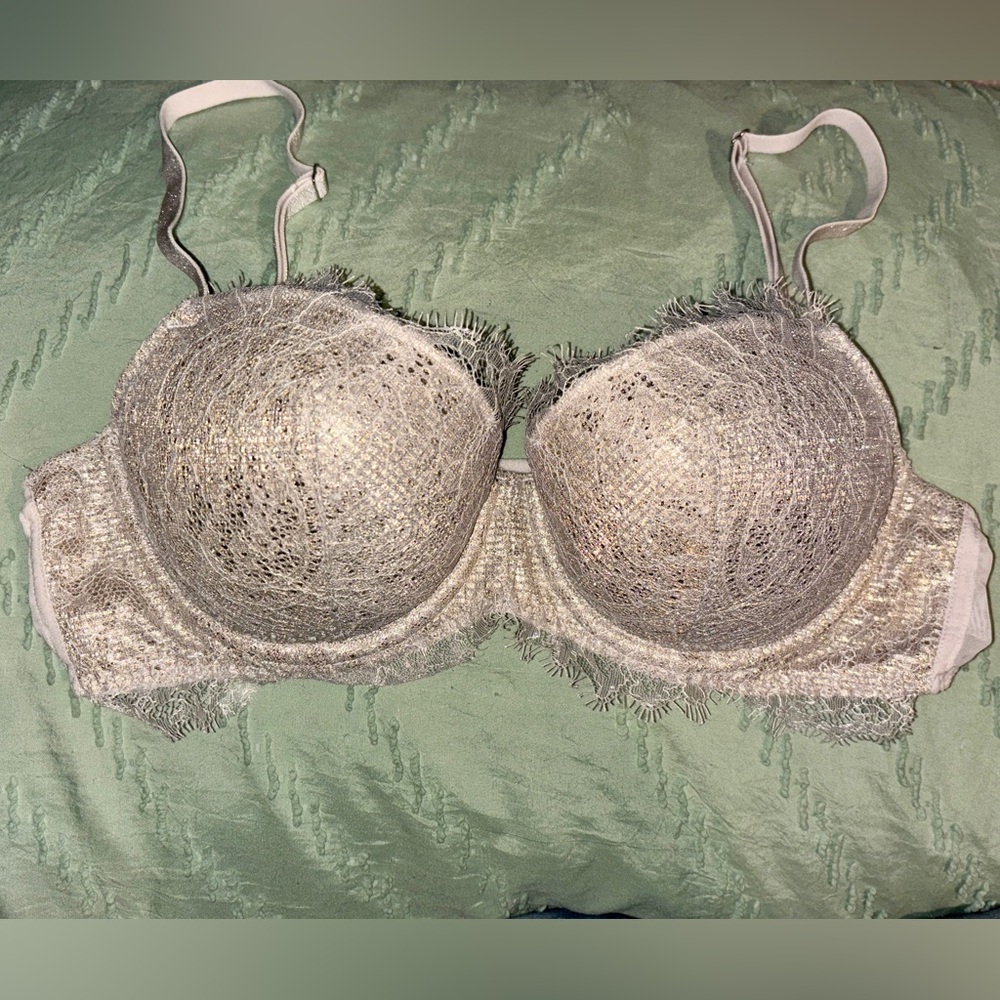 Victoria's Secret Silver Lace Bra
